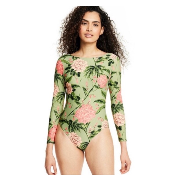 Agua Bendita Other - Agua Bendita X Target Peony Floral Long Sleeve One Piece Bathingsuit